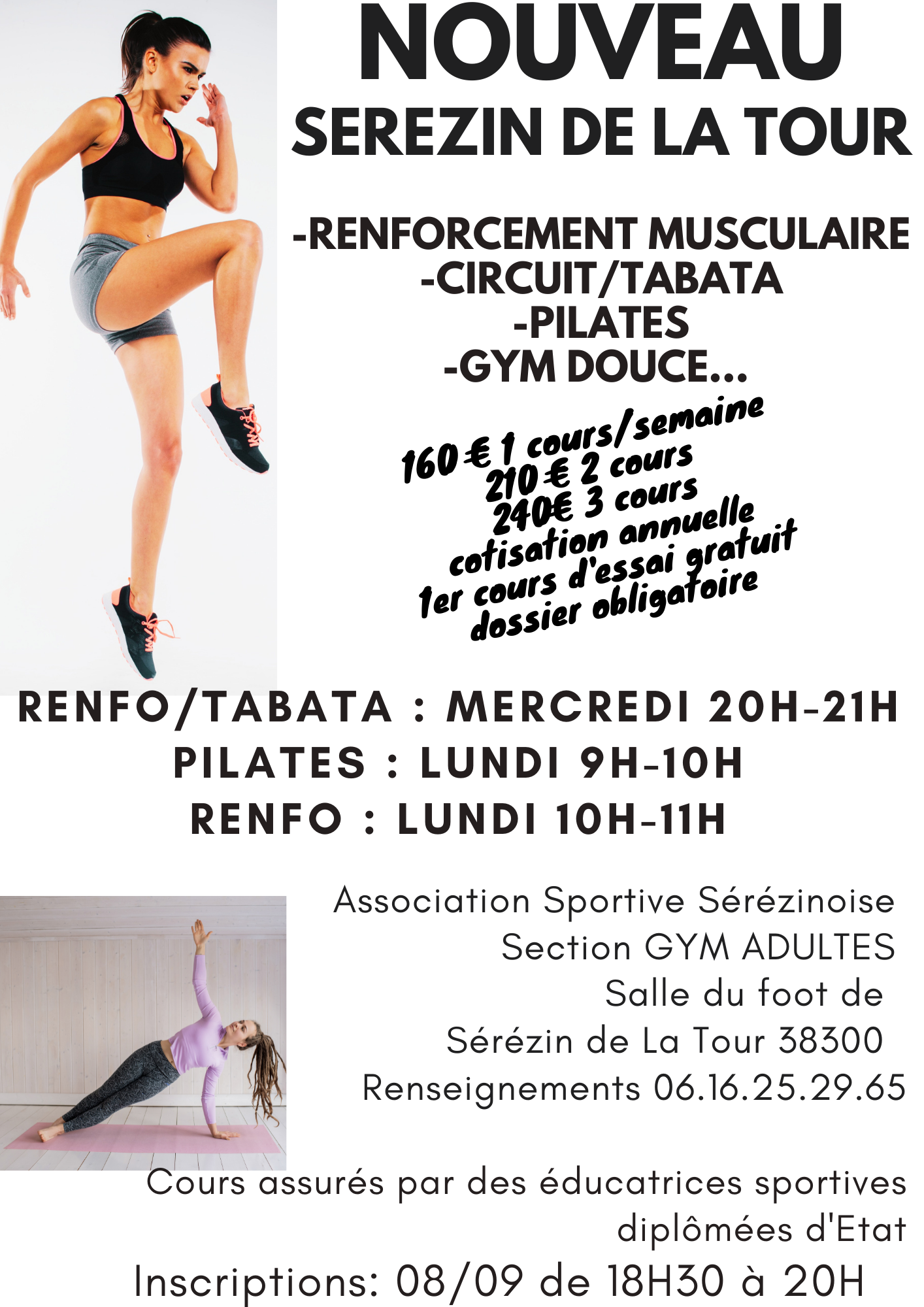 Affiche section fitness pilates